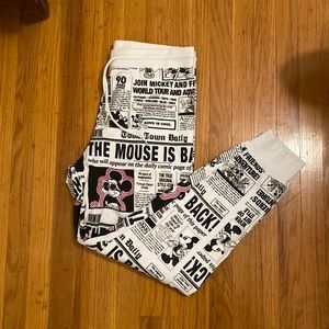 Disney Mickey Mouse Newspaper Sweatpants Joggers